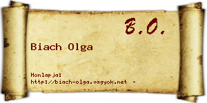 Biach Olga névjegykártya